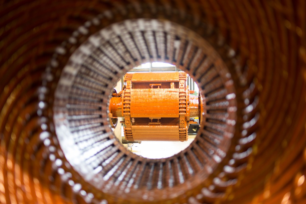 Stator of a big electric motor. repair